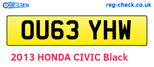 OU63YHW are the vehicle registration plates.