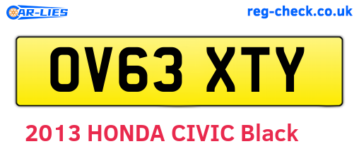 OV63XTY are the vehicle registration plates.