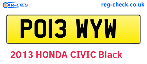 PO13WYW are the vehicle registration plates.