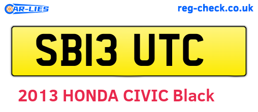 SB13UTC are the vehicle registration plates.