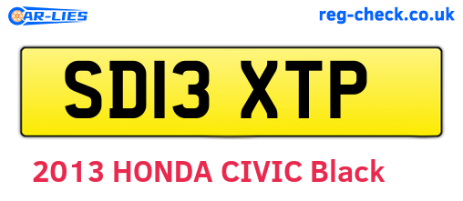 SD13XTP are the vehicle registration plates.