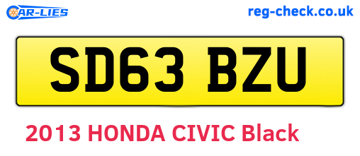 SD63BZU are the vehicle registration plates.