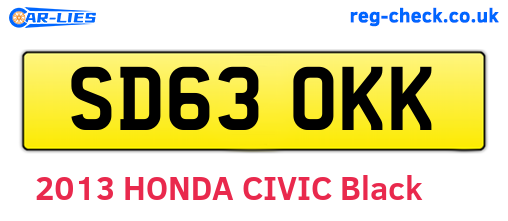 SD63OKK are the vehicle registration plates.