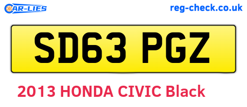 SD63PGZ are the vehicle registration plates.