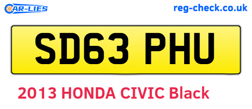 SD63PHU are the vehicle registration plates.