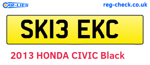 SK13EKC are the vehicle registration plates.