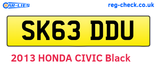 SK63DDU are the vehicle registration plates.