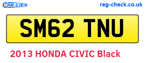 SM62TNU are the vehicle registration plates.