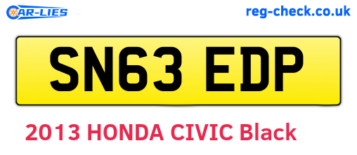 SN63EDP are the vehicle registration plates.