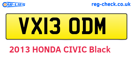 VX13ODM are the vehicle registration plates.