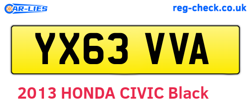 YX63VVA are the vehicle registration plates.