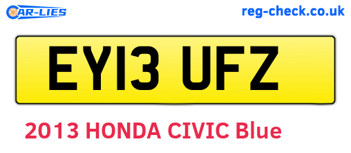 EY13UFZ are the vehicle registration plates.
