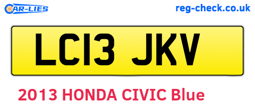 LC13JKV are the vehicle registration plates.