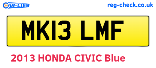 MK13LMF are the vehicle registration plates.