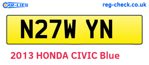 N27WYN are the vehicle registration plates.