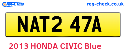 NAT247A are the vehicle registration plates.