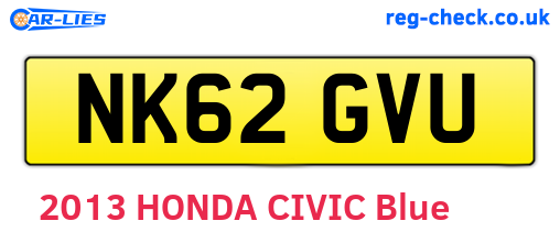 NK62GVU are the vehicle registration plates.