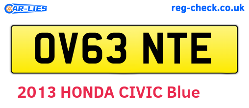 OV63NTE are the vehicle registration plates.