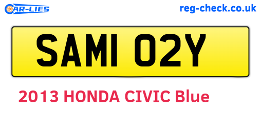 SAM102Y are the vehicle registration plates.
