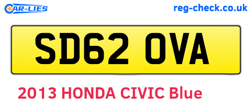SD62OVA are the vehicle registration plates.