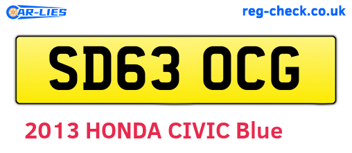 SD63OCG are the vehicle registration plates.