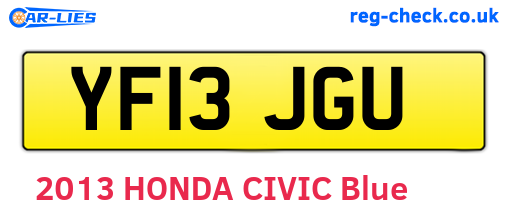 YF13JGU are the vehicle registration plates.