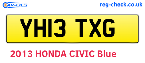YH13TXG are the vehicle registration plates.
