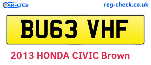 BU63VHF are the vehicle registration plates.