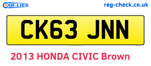 CK63JNN are the vehicle registration plates.