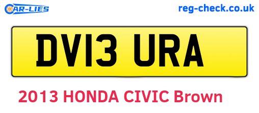 DV13URA are the vehicle registration plates.