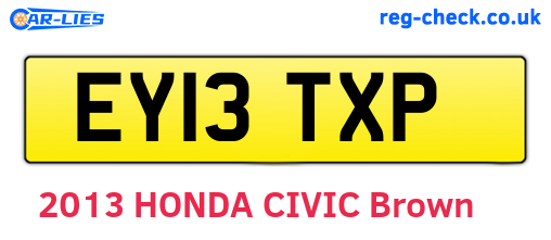 EY13TXP are the vehicle registration plates.