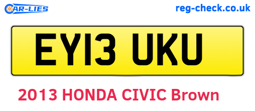 EY13UKU are the vehicle registration plates.