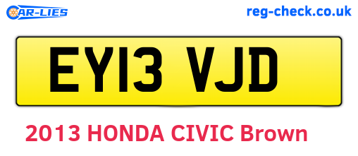 EY13VJD are the vehicle registration plates.