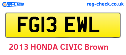 FG13EWL are the vehicle registration plates.