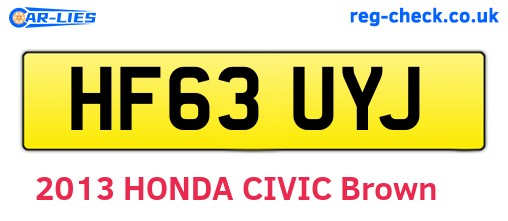 HF63UYJ are the vehicle registration plates.