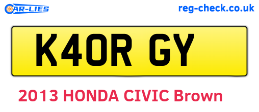 K40RGY are the vehicle registration plates.