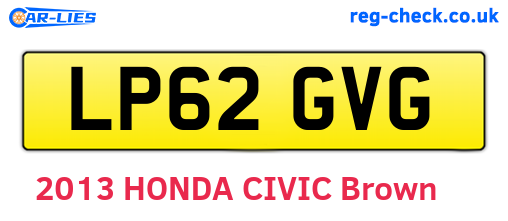 LP62GVG are the vehicle registration plates.