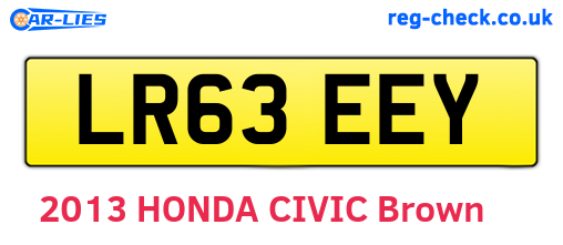 LR63EEY are the vehicle registration plates.