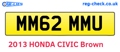 MM62MMU are the vehicle registration plates.
