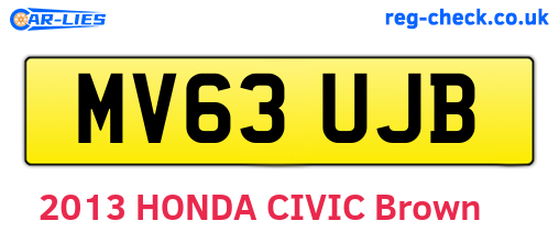 MV63UJB are the vehicle registration plates.