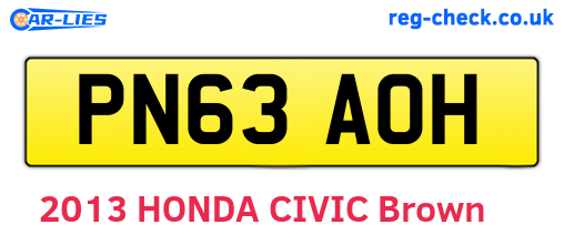 PN63AOH are the vehicle registration plates.