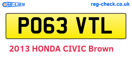 PO63VTL are the vehicle registration plates.