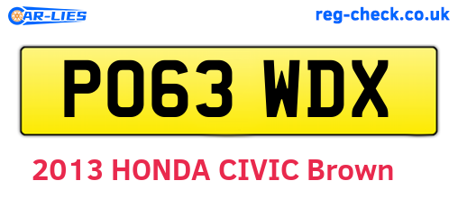 PO63WDX are the vehicle registration plates.