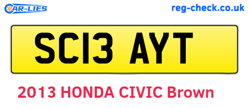 SC13AYT are the vehicle registration plates.