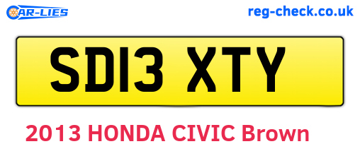 SD13XTY are the vehicle registration plates.