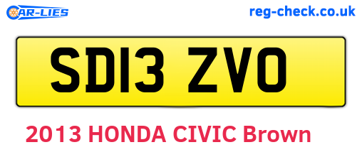 SD13ZVO are the vehicle registration plates.