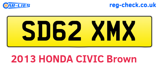 SD62XMX are the vehicle registration plates.