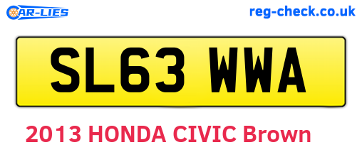 SL63WWA are the vehicle registration plates.