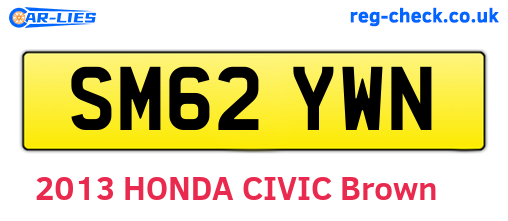 SM62YWN are the vehicle registration plates.