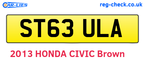 ST63ULA are the vehicle registration plates.